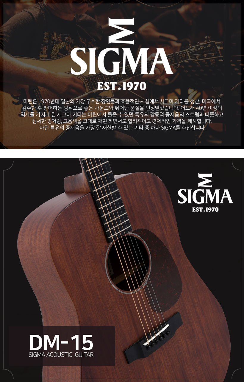 SIGMA 어쿠스틱 기타 DM-15+