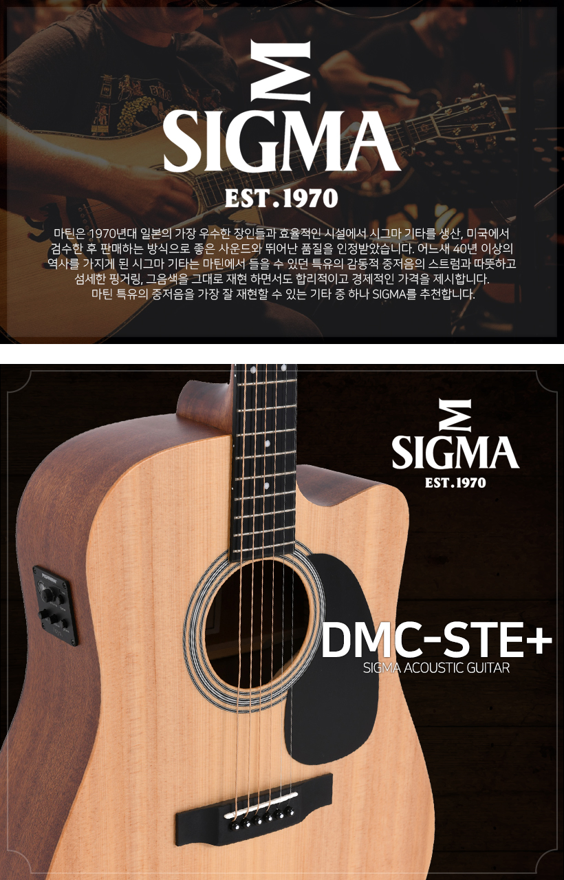SIGMA 어쿠스틱 기타 DMC-STE+