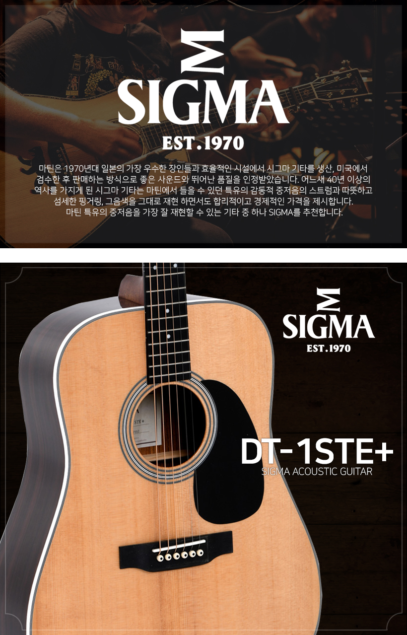 SIGMA 어쿠스틱 기타 DT-1STE+