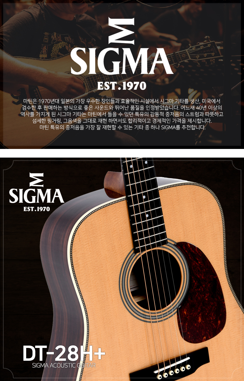 SIGMA 어쿠스틱 기타 DT-28H+