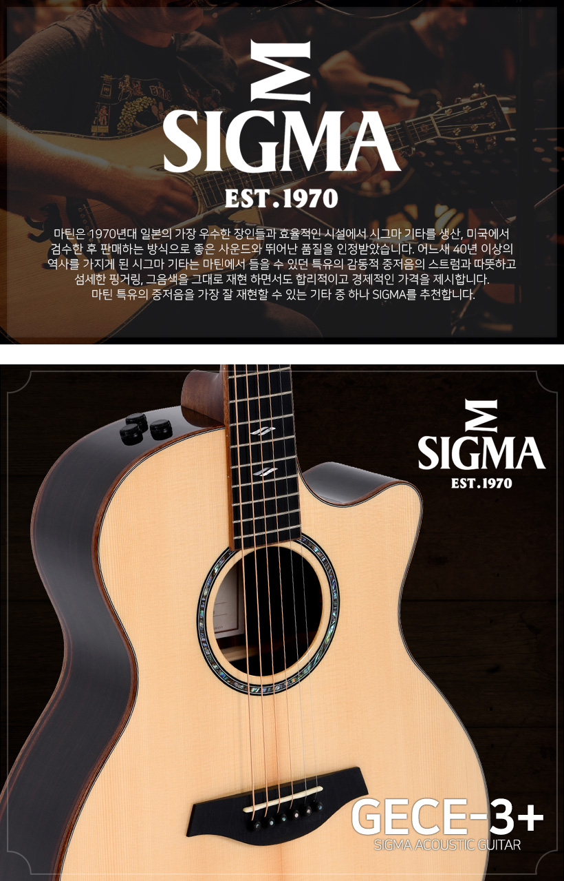 SIGMA 어쿠스틱 기타 GECE-3+