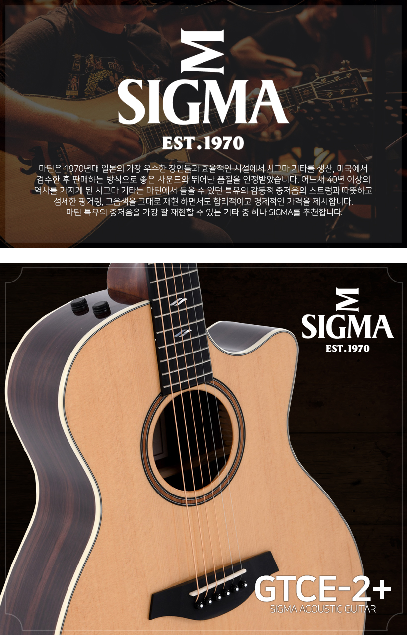 SIGMA 어쿠스틱 기타 GTCE-2+
