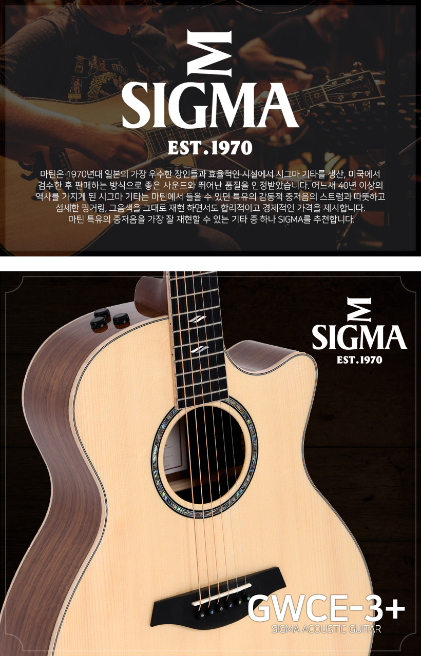 SIGMA 어쿠스틱 기타 GWCE-3+