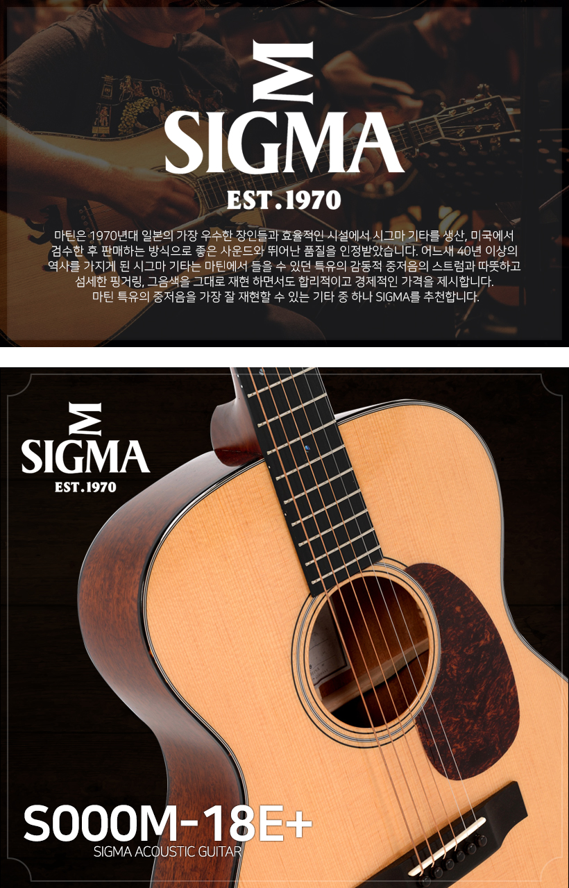SIGMA 어쿠스틱 기타 S000M-18E+