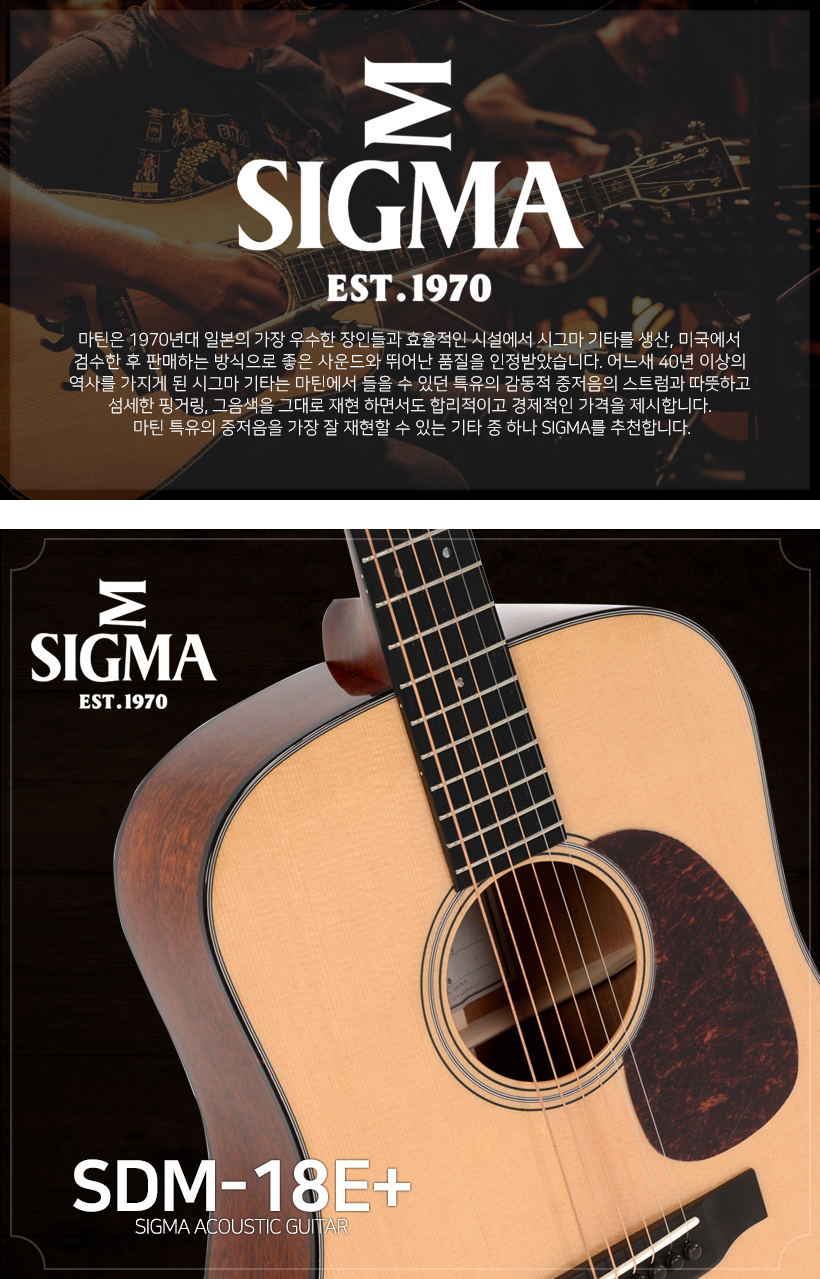 SIGMA 어쿠스틱 기타 SDM-18E+