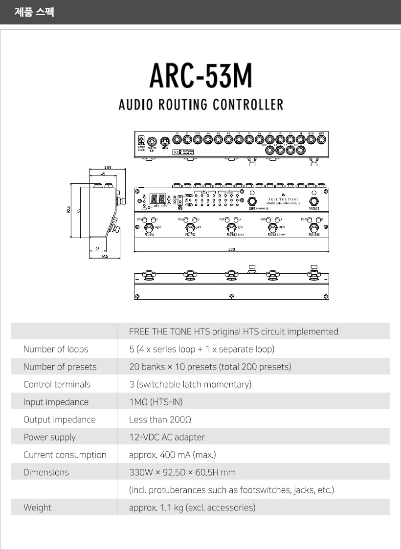 ARC-53M 제품 스펙