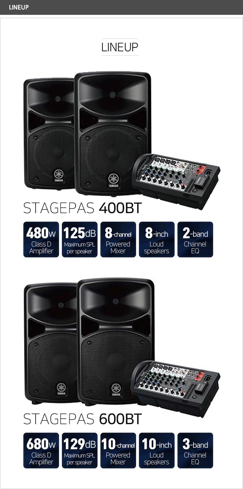 STAGEPAS 400BT LINEUP