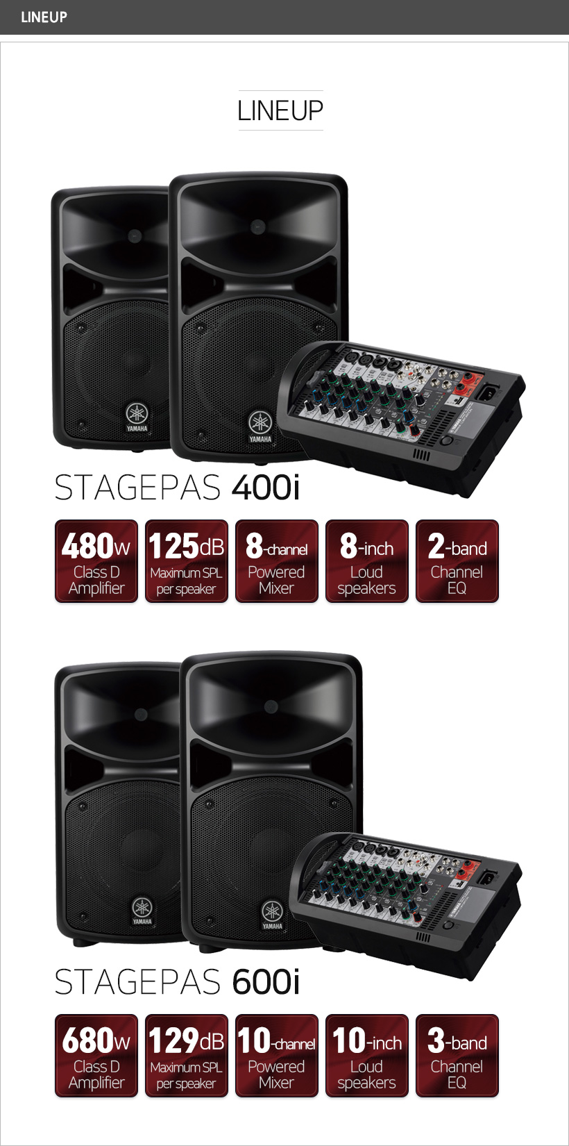 STAGEPAS 600i LINEUP