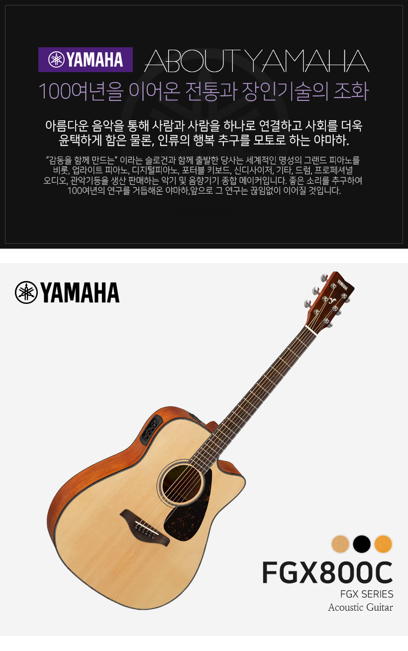 Yamaha 어쿠스틱 기타 FGX800C